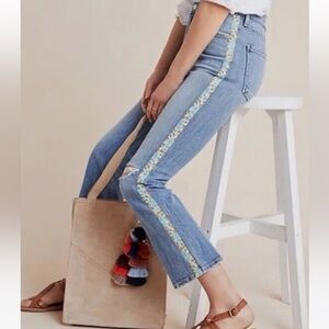 Citizens of Humanity Blue Jeans with Floral Trim